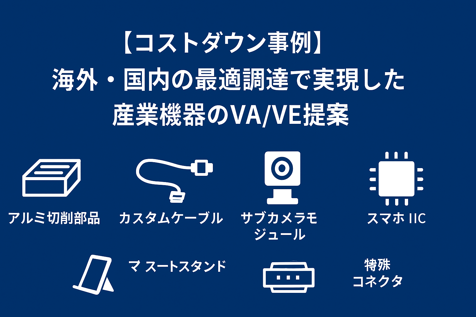 【コストダウン事例】海外・国内の最適調達で実現した、産業機器のVA/VE提案