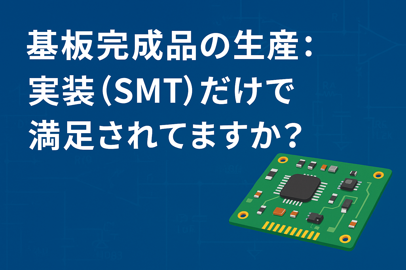 基板完成品（プリント基板　PCB）の製造：実装（SMT）だけで満足ですか？