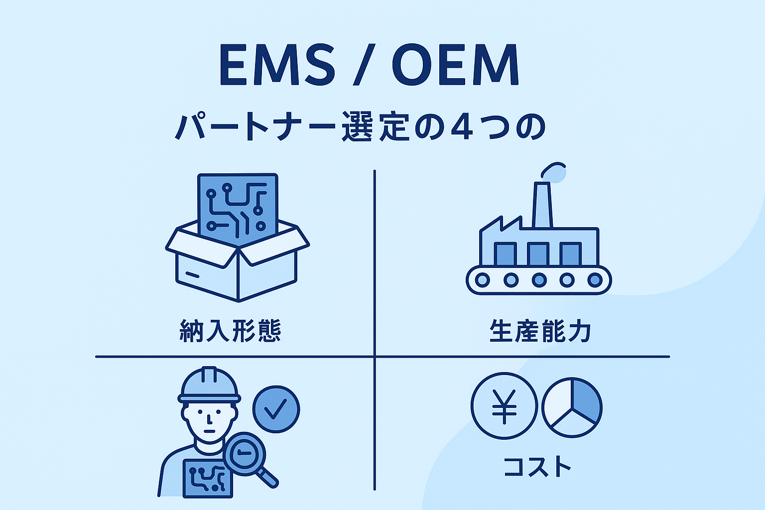 EMS/OEM：電子機器の製造委託先を選定する際の4つのポイント